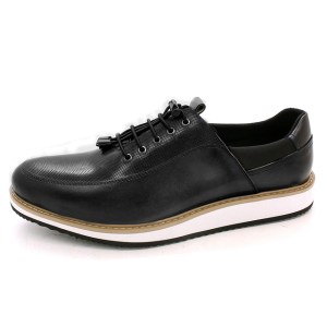 Men's Genuine Cow Leather Casual Shoes 39-46 Size Black Blue Sneaker Lace Up Breathable Travel Fashion Daily Shoes for Men