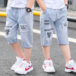 Children Clothing Kids Jeans Summer Shorts Casual Hole Jeans Cute Cowboy Baby Boy Clothes Cartoon Boys Denim Pants 4-12y
