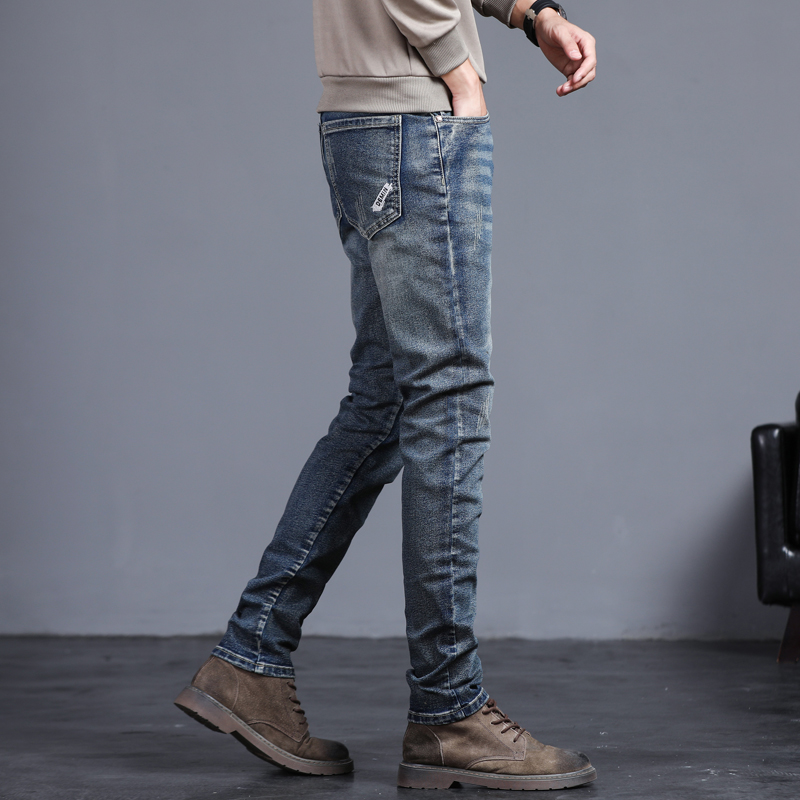 2022-New-Spring-Autumn-Men-s-Jeans-Vintage-blue-Solid-color-Elastic-Classic-Jeans-Men-Slim-1.jpg