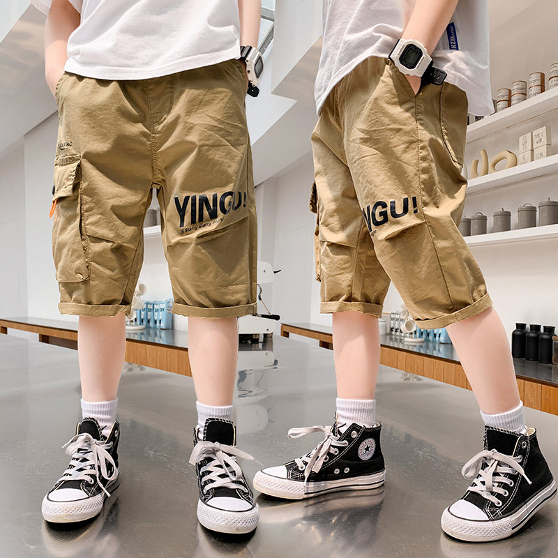 2022-New-Summer-Children-Khaki-Shorts-For-Teens-Boys-Loose-Style-Cotton-Short-Cargo-Pants-For.jpg