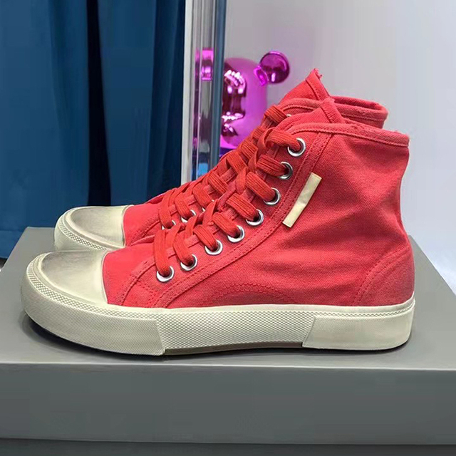 Casual Canvas Shoes Women High Top Outdoors Flat Shoes Men Round Toe Lace Up Walking Shoes Women Summer Sneakers Unisex - Image 4