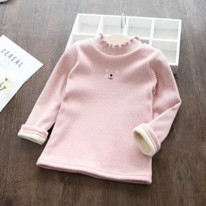 Fashion Girls Sweater New Winter Children Clothes Cartoon Kids Tops Warm Velvet Thick Kids Sweater Girls Outerwear