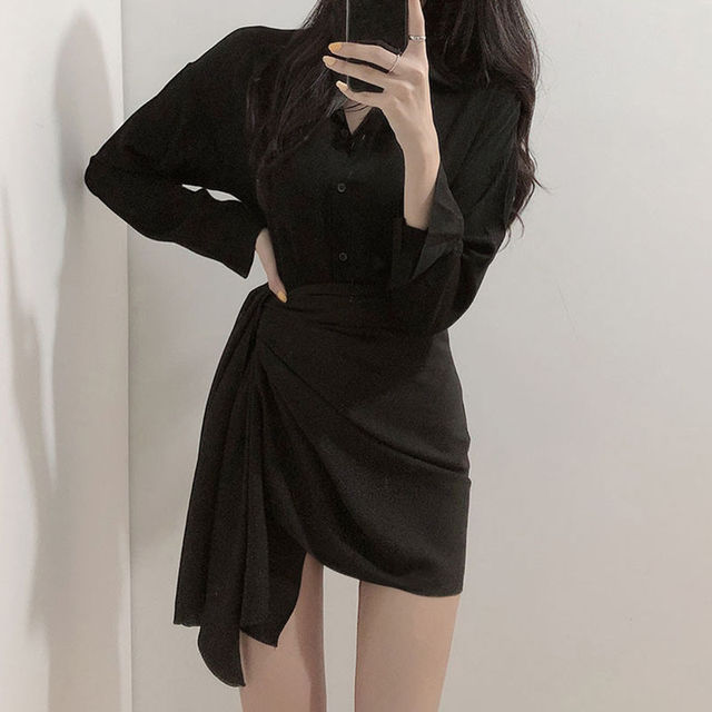 High-end Skirt Women Summer New Solid Irregular Skirt Small Body Hip Skirt High Waist Hot Girl Short Above Knee Mini Skirt - Image 4