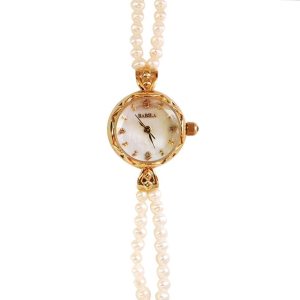 Natural pearl copper 24 k gold quartz women watch new bracelet shell dial Japanese  Waterproof lady watch small
