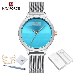 New Arrival NAVIFORCE Quartz Watches for Women Mesh Stainless Steel Ladies  Bracelet Various Colors Available Dress Female Clock