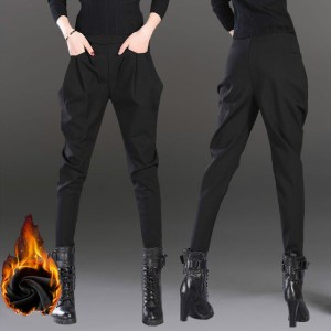 Spring Autumn New Women Fashion Streetwear Casual Black Harem Pants Female Elastic Waist Joggers Loose Full Length Trousers C167
