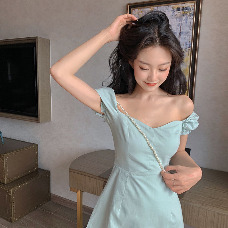 Women-Short-Sleeve-Dress-Solid-Elegant-Simple-Square-Collar-Female-Slim-Fit-Korean-Style-Chic-Trendy-3.jpg
