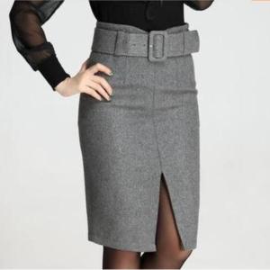 new fashion autumn winter plus size high waist skirt saias femininas casual Woolen midi pencil skirt women skirts clothes