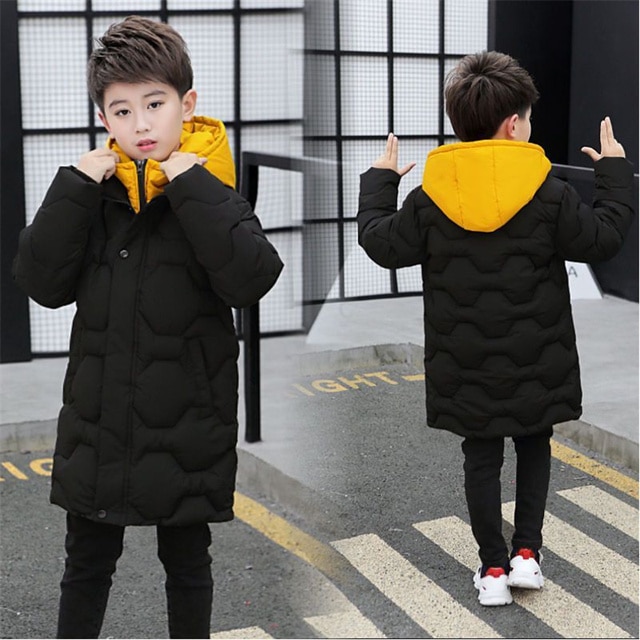 Boys Winter Thick Coat Teen Parka Children Plus Velvet Warm Jackets Fashion Hooded Outwear Kids Clothes 3-8Y - Image 2