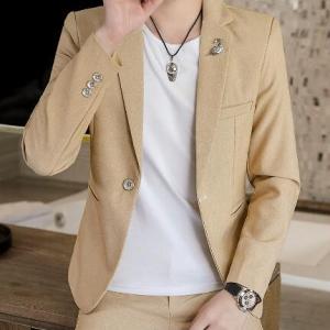 Men's Long Sleeve jacket slim slim fit casual suit trend Coat blazer top
