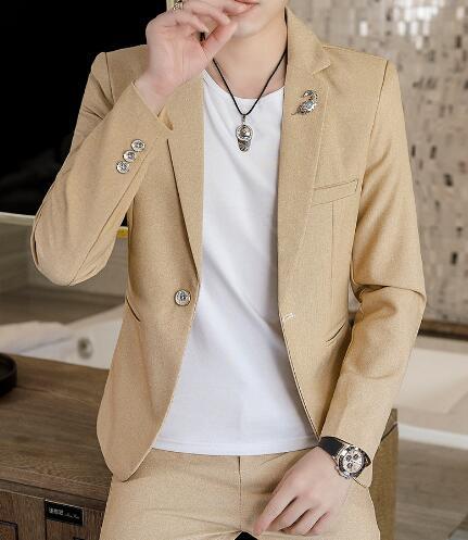 Men's Long Sleeve jacket slim slim fit casual suit trend Coat blazer top