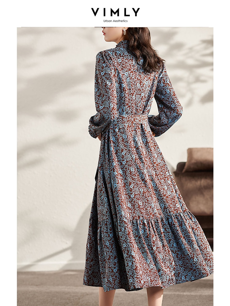 Vimly-Elegant-Vintage-Dresses-for-Women-2023-Spring-Stand-Collar-Belt-Slim-Long-Sleeve-Ladies-Floral-1.jpg