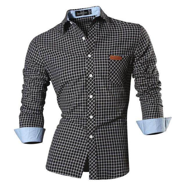 jeansian casual shirts dress male mens clothing long sleeve social slim fit brand boutique cotton western button 2028 - Image 6