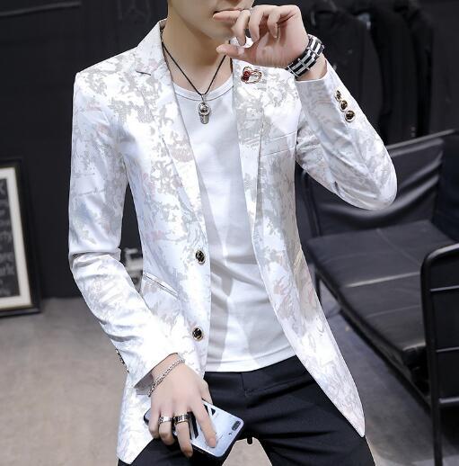 Men's slim mid length casual suit trend autumn Tops - Image 6