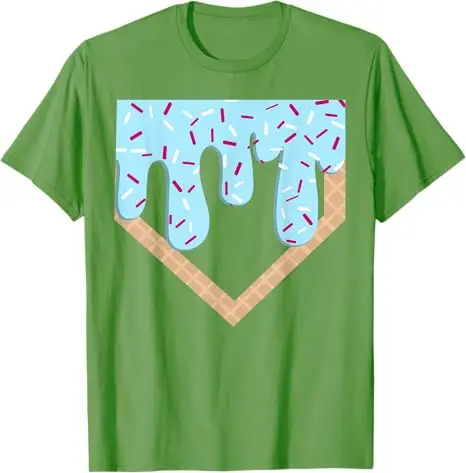 Baseball Ice Cream Dripping Baseball Home Plate Drip T-Shirt Baseball-Drip for Boys Softball Graphic Outfit Awesome Saying Tee - Image 2