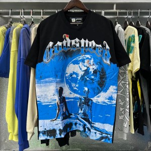 GOD SPEED Life's A Gamble Big Face Godspeed Render Short Sleeve Casual ONeck Cotton Men Women Print O-Neck T-shirts