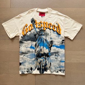 Godspeed VLBE Retro Skull Rider Rock Fitness Street City Casual Plus size loose men's short Sleeve T-shirt Girl 3D Couple