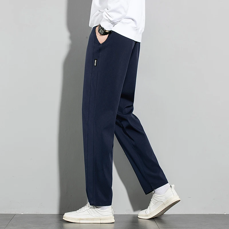 Ice Silk Men's Pants 2025 Summer New Black Gray Thin Business Casual Pants Outdoor Elastic Breathable Straight Leg Sweatpants - Image 6