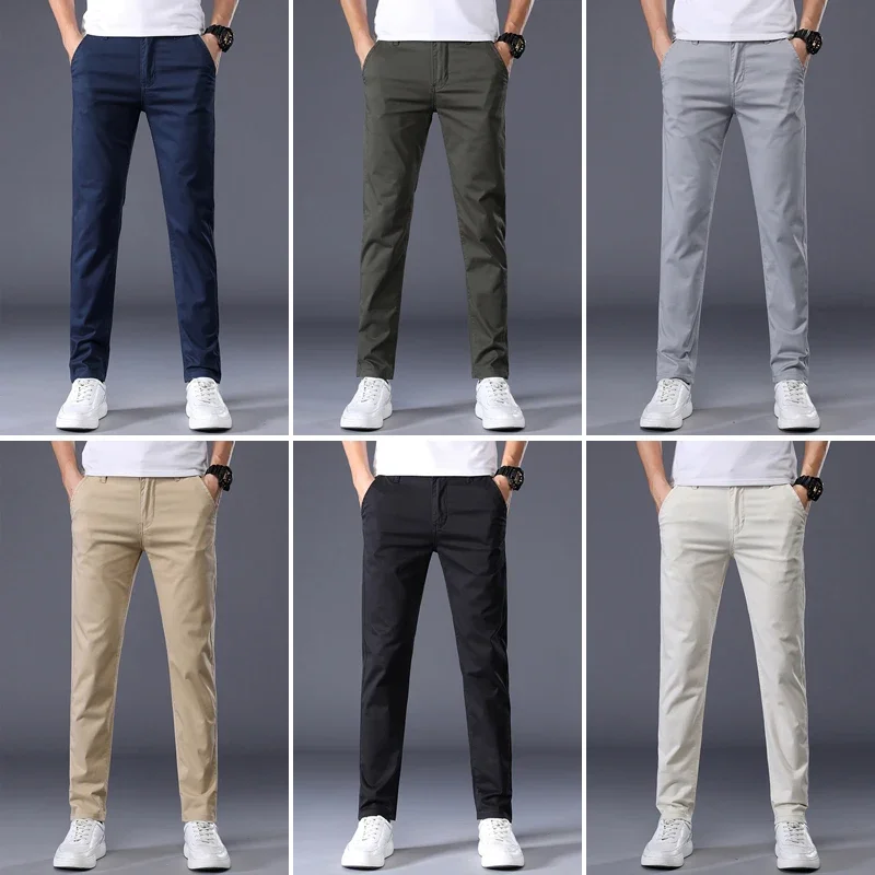 Thin Men's Pants Classic 7 Colors Summer New Casual Pant Business Fashion Stretch Cotton Slim Brand Male Trousers - Image 5