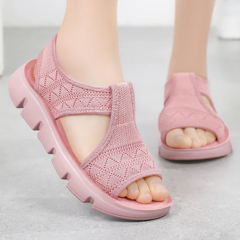 Women Shoes 2025 New Mesh Summer Platform Sandals Women Open Toe Wedge Sandals Ladies Light Casual Shoes Zapatillas Muje - Image 2