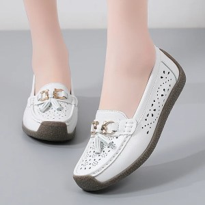 2025 New Loafers Women Summer Fashion Round Toe Nurse Shoes Soft Sole Non-slip Flat Shoes Breathable Casual Sports Women's Shoes