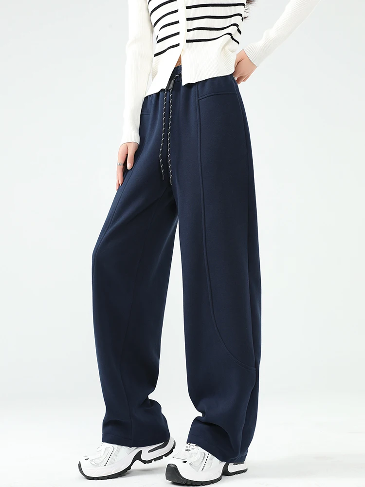 Bestseller Thickened Warm Curved Leg Pants Women's High Waist Casual Versatile Fleece Lined Sweatpants - Image 3
