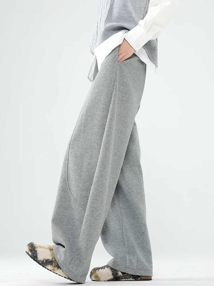 Bestseller Thickened Warm Curved Leg Pants Women's High Waist Casual Versatile Fleece Lined Sweatpants - Image 4