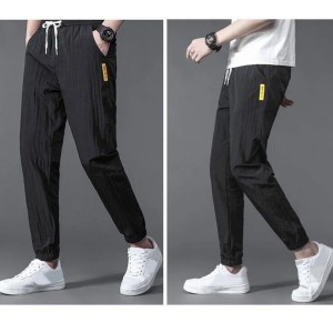 Trousers Men Pants Lace-up Loose M-4XL Straight Sweat Thin Suits Casual Elastic Going Out Parties
